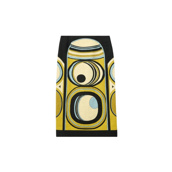 La DoubleJ Pencil Skirt in Sanctuary Placée Gold - Skirts - Milanese Maximalist Fashion at Luxury Shoes 