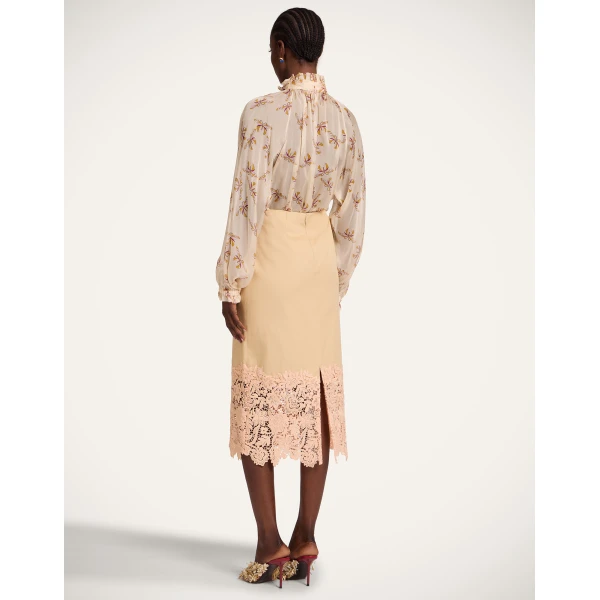 La DoubleJ Pencil Skirt in Solid Light Beige - Skirts - Milanese Maximalist Fashion at Luxury Shoes 