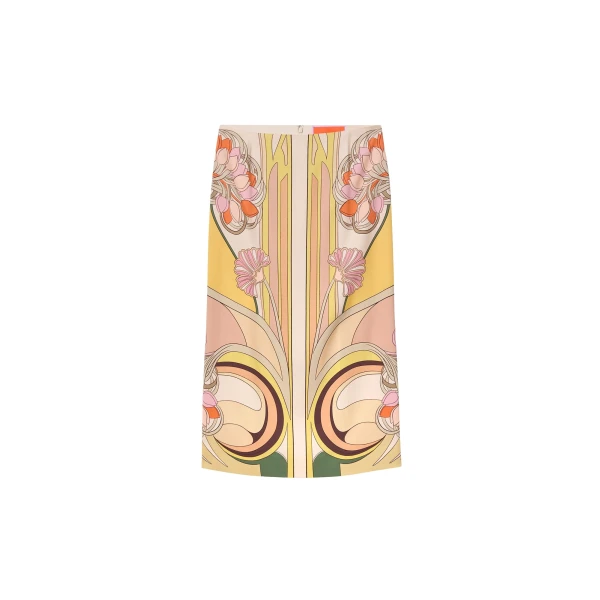 La DoubleJ Pencil Skirt in Tulip Placée Pale Pink - Skirts - Milanese Maximalist Fashion at Luxury Shoes 