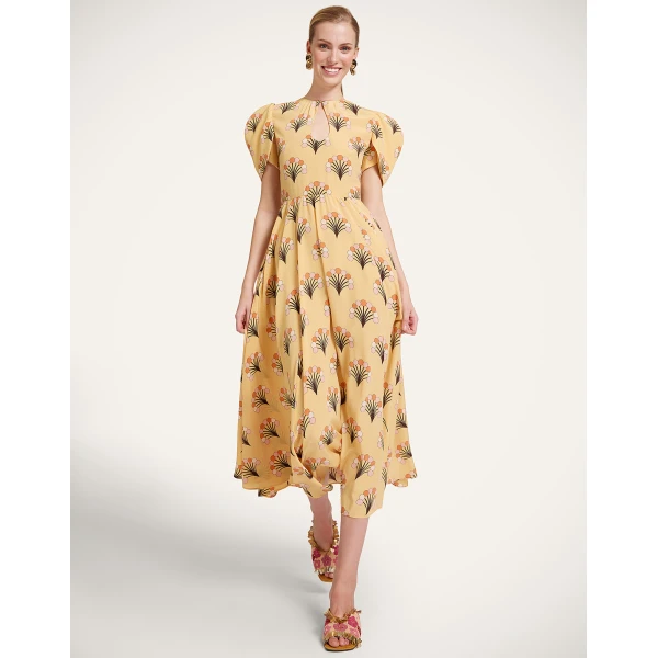 La DoubleJ Petal Dress in Florette Yellow - Dresses - Milanese Maximalist Fashion at Luxury Shoes 