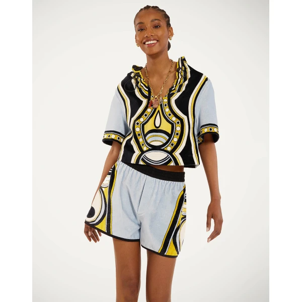 La DoubleJ Portal Tee in Sanctuary Placée Light Blue - Tops - Milanese Maximalist Fashion at Luxury Shoes 