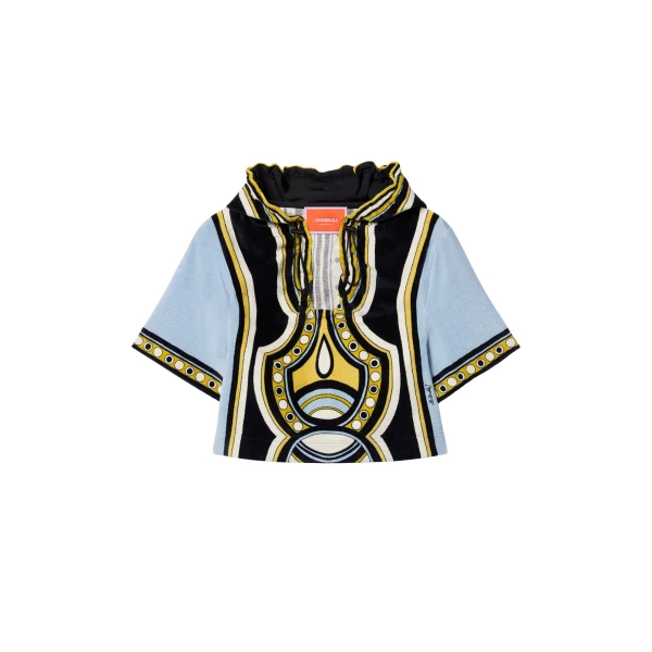 La DoubleJ Portal Tee in Sanctuary Placée Light Blue - Tops - Milanese Maximalist Fashion at Luxury Shoes 