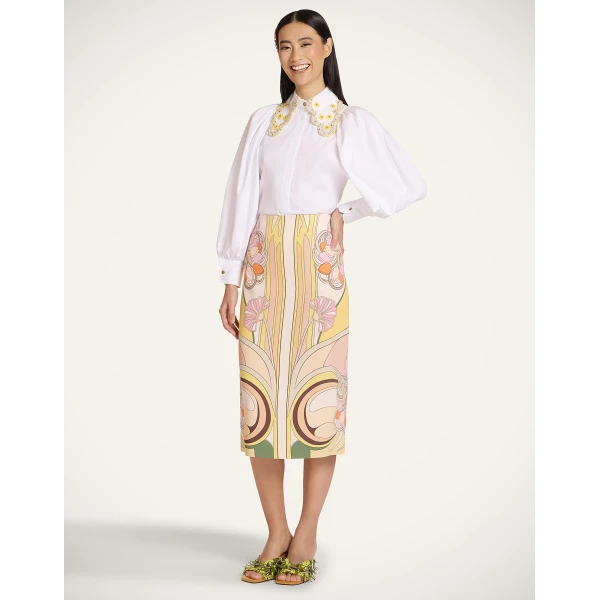 La DoubleJ Pouf Shirt in Solid White - Tops - Milanese Maximalist Fashion at Luxury Shoes 
