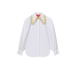 La DoubleJ Pouf Shirt in Solid White - Tops - Milanese Maximalist Fashion at Luxury Shoes 