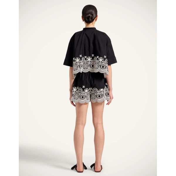 La DoubleJ Pull-Up Shorts in Eclipse Solid Black - Shorts - Milanese Maximalist Fashion at Luxury Shoes 