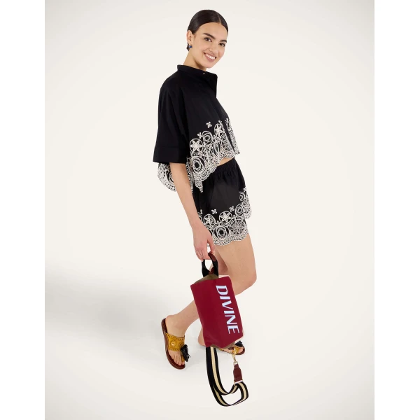 La DoubleJ Pull-Up Shorts in Eclipse Solid Black - Shorts - Milanese Maximalist Fashion at Luxury Shoes 