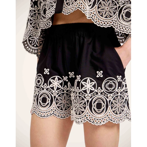 La DoubleJ Pull-Up Shorts in Eclipse Solid Black - Shorts - Milanese Maximalist Fashion at Luxury Shoes 