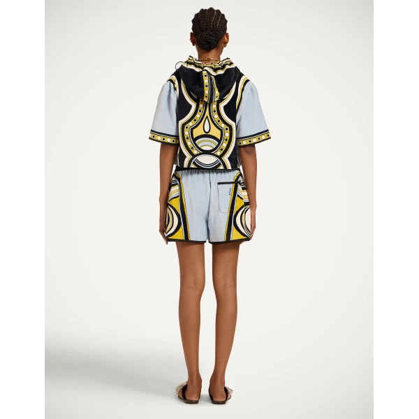 La DoubleJ Pull-Up Shorts in Sanctuary Placée Light Blue - Shorts - Milanese Maximalist Fashion at Luxury Shoes 