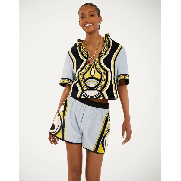 La DoubleJ Pull-Up Shorts in Sanctuary Placée Light Blue - Shorts - Milanese Maximalist Fashion at Luxury Shoes 