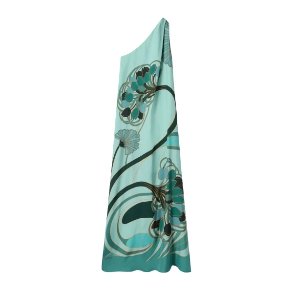 La DoubleJ Roy Dress in Blooming Tulip Placée Mint - Dresses - Milanese Maximalist Fashion at Luxury Shoes 