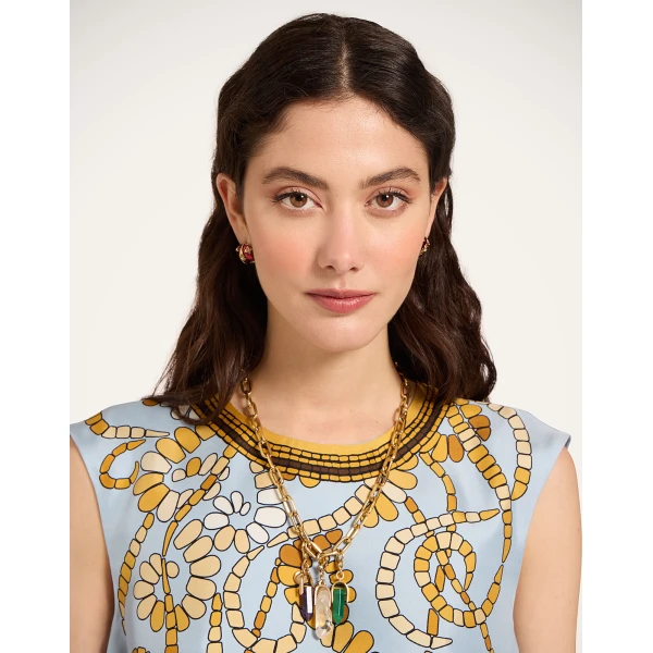 La DoubleJ San Carlo Top in Oceania Placée Light Blue - Tops - Milanese Maximalist Fashion at Luxury Shoes 