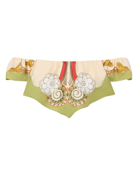 La DoubleJ Sand Dollar Top in Ambrosia Placée Green - Tops - Milanese Maximalist Fashion at Luxury Shoes 
