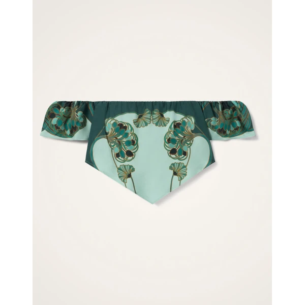 La DoubleJ Sand Dollar Top in Blooming Tulip Placée Mint - Tops - Milanese Maximalist Fashion at Luxury Shoes 