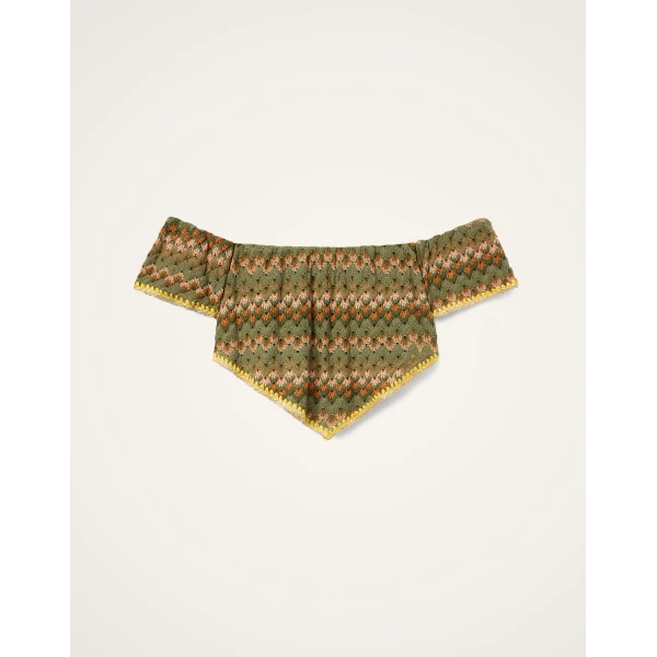 La DoubleJ Sand Dollar Top in Multicolor Green & Orange - Tops - Milanese Maximalist Fashion at Luxury Shoes 