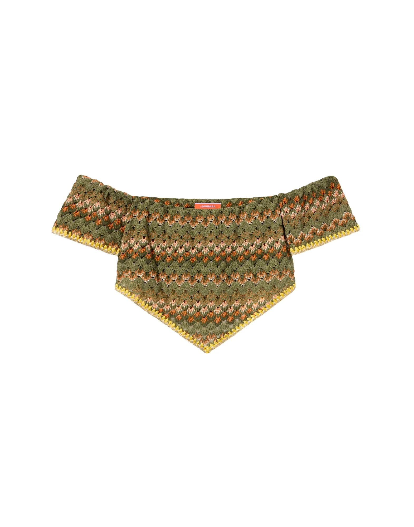 La-DoubleJ-Sand-Dollar-Top-in-Multicolor-Green-Orange99718_nobg La DoubleJ Sand Dollar Top in Multicolor Green & Orange - Tops - Milanese Maximalist Fashion at Luxury Shoes