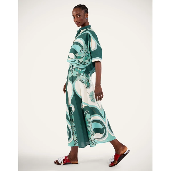 La DoubleJ Sarong Skirt in Blooming Tulip Placée Mint - Skirts - Milanese Maximalist Fashion at Luxury Shoes 