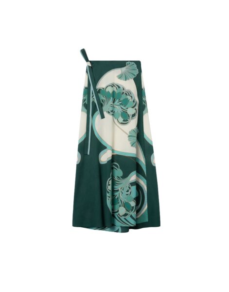 La DoubleJ Sarong Skirt in Blooming Tulip Placée Mint - Skirts - Milanese Maximalist Fashion at Luxury Shoes 