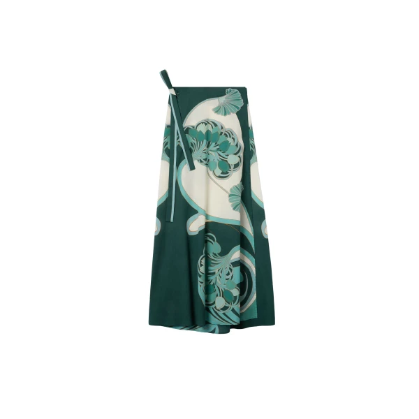 La DoubleJ Sarong Skirt in Blooming Tulip Placée Mint - Skirts - Milanese Maximalist Fashion at Luxury Shoes 