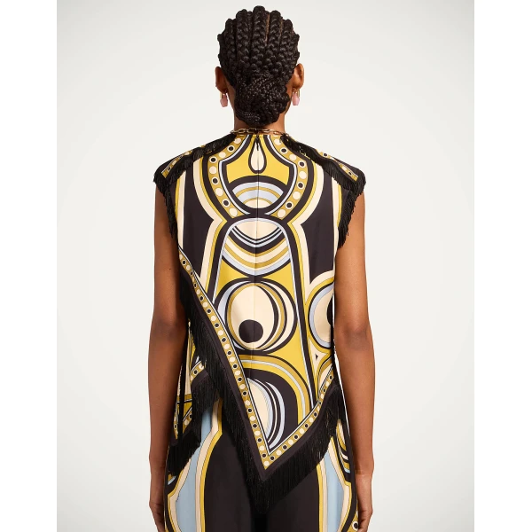 La DoubleJ Scarf Top in Sanctuary Placée Gold - Tops - Milanese Maximalist Fashion at Luxury Shoes 