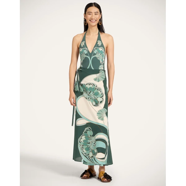 La DoubleJ Sexy Swimsuit in Blooming Tulip Placée Dark Green - Beachwear - Milanese Maximalist Fashion at Luxury Shoes 