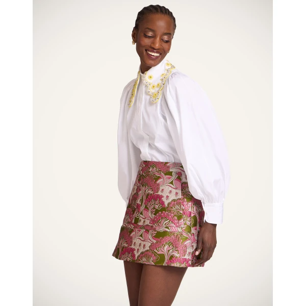 La DoubleJ Short Skirt in Tulip Green - Skirts - Milanese Maximalist Fashion at Luxury Shoes 