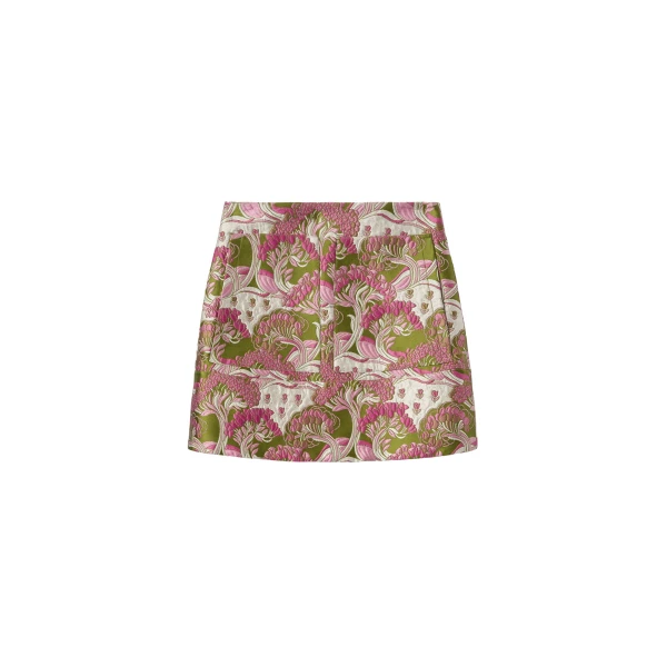 La DoubleJ Short Skirt in Tulip Green - Skirts - Milanese Maximalist Fashion at Luxury Shoes 