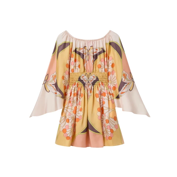 La DoubleJ Sienna Mini Dress in Florette Placée Pale Pink - Dresses - Milanese Maximalist Fashion at Luxury Shoes 