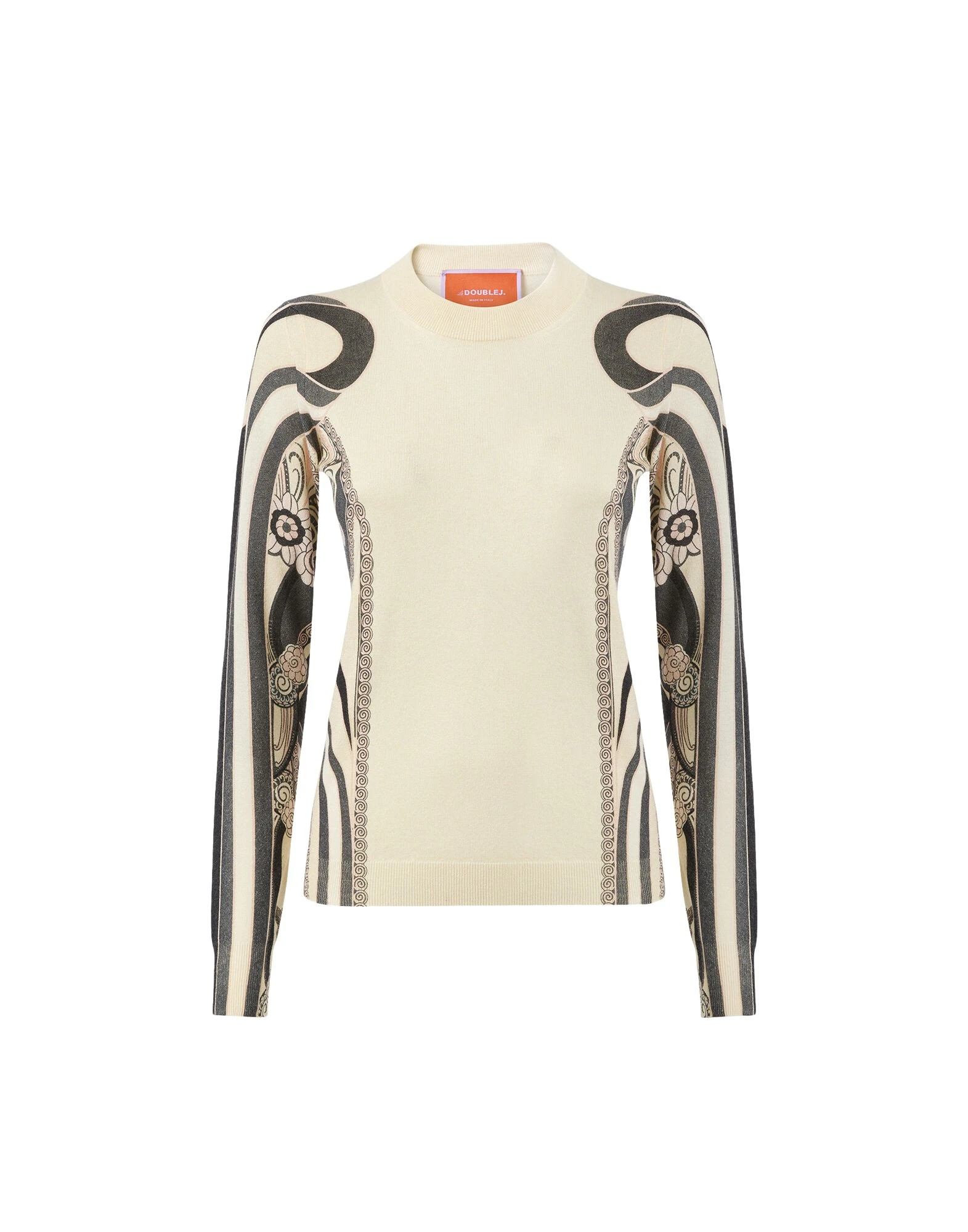 La-DoubleJ-Silky-Crew-Neck-in-Ambrosia-Placee-Pale-Pink49540_nobg La DoubleJ Silky Crew Neck in Ambrosia Placée Pale Pink - Knitwear - Milanese Maximalist Fashion at Luxury Shoes
