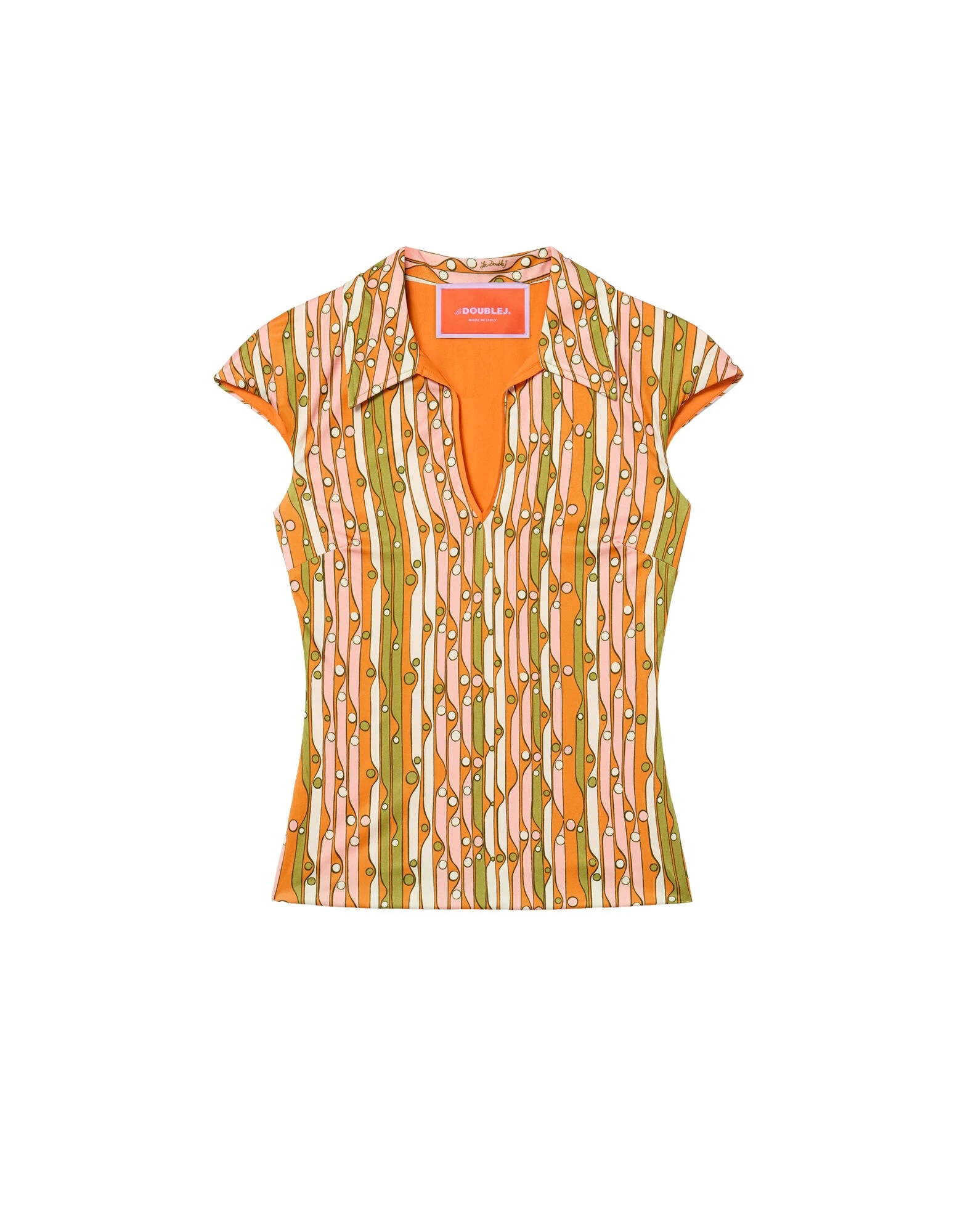 La-DoubleJ-Sleeveless-Stretch-Polo-in-Smarties-Orange51997_nobg La DoubleJ Sleeveless Stretch Polo in Smarties Orange - Tops - Milanese Maximalist Fashion at Luxury Shoes