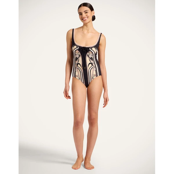 La DoubleJ Sleeveless Sunset Suit in Ambrosia Placée Pale Pink - Beachwear - Milanese Maximalist Fashion at Luxury Shoes 