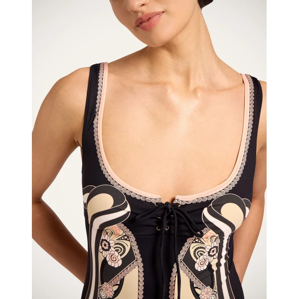 La DoubleJ Sleeveless Sunset Suit in Ambrosia Placée Pale Pink - Beachwear - Milanese Maximalist Fashion at Luxury Shoes 