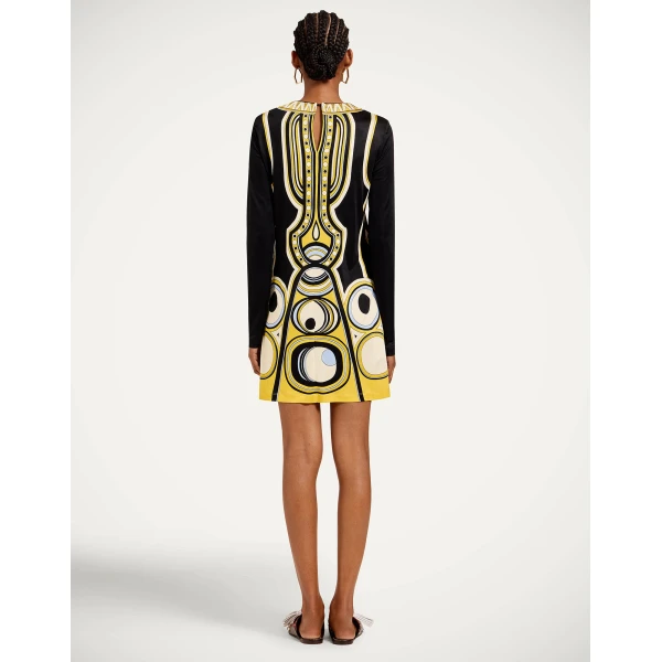 La DoubleJ Slinky Mini Swing Dress in Sanctuary Placée Black - Dresses - Milanese Maximalist Fashion at Luxury Shoes 