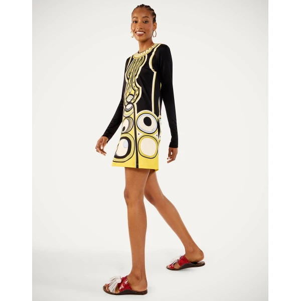 La DoubleJ Slinky Mini Swing Dress in Sanctuary Placée Black - Dresses - Milanese Maximalist Fashion at Luxury Shoes 