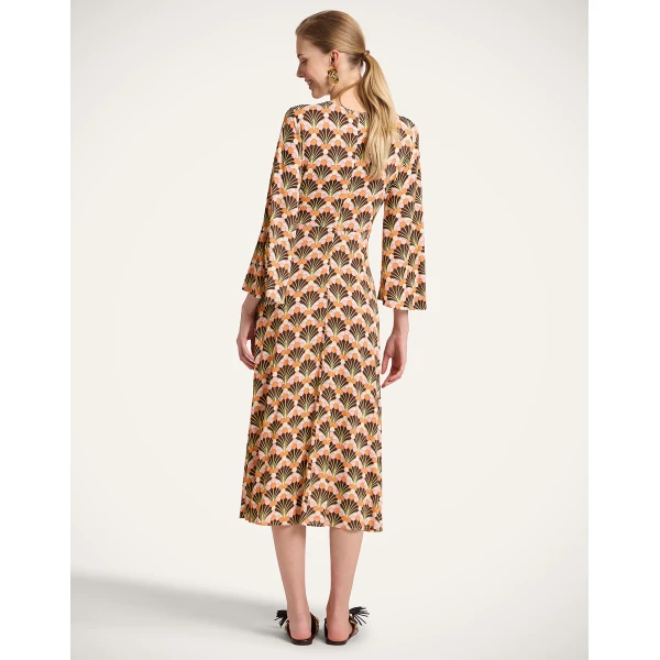 La DoubleJ Sorella Dress in Florette Fan Brown - Dresses - Milanese Maximalist Fashion at Luxury Shoes 