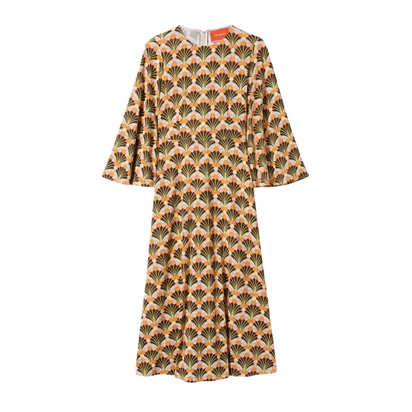 La DoubleJ Sorella Dress in Florette Fan Brown - Dresses - Milanese Maximalist Fashion at Luxury Shoes 