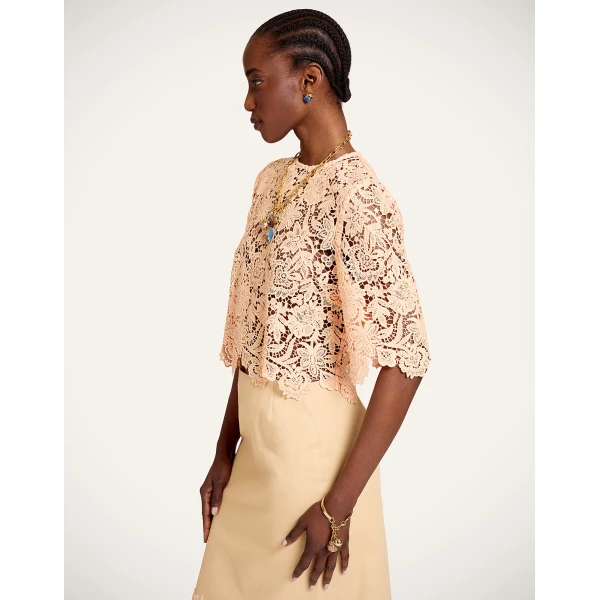 La DoubleJ Spotlight Top in Solid Apricot - Tops - Milanese Maximalist Fashion at Luxury Shoes 