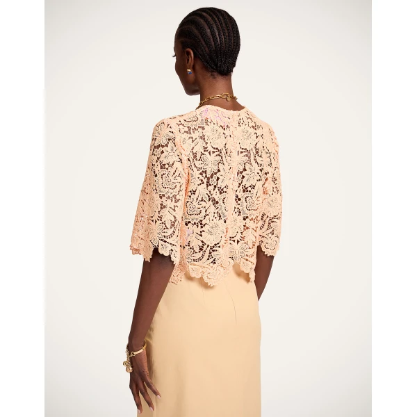 La DoubleJ Spotlight Top in Solid Apricot - Tops - Milanese Maximalist Fashion at Luxury Shoes 