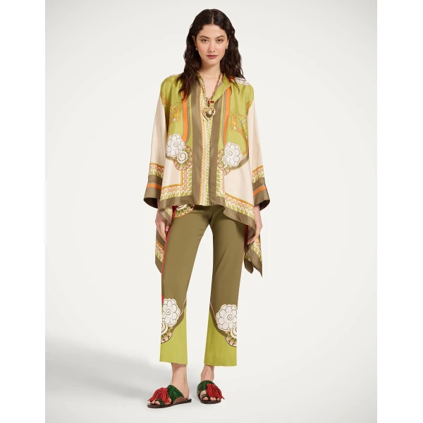 La DoubleJ Stretch Pants in Ambrosia Placée Green - Pants - Milanese Maximalist Fashion at Luxury Shoes 