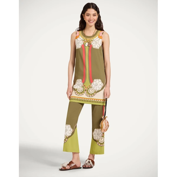 La DoubleJ Stretch Pants in Ambrosia Placée Green - Pants - Milanese Maximalist Fashion at Luxury Shoes 