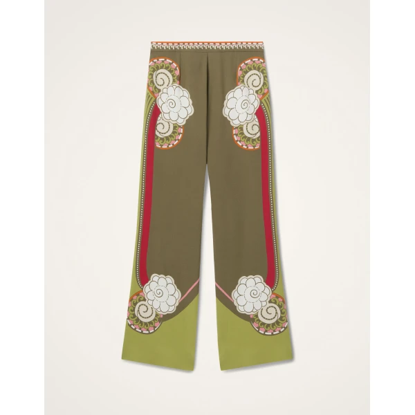 La DoubleJ Stretch Pants in Ambrosia Placée Green - Pants - Milanese Maximalist Fashion at Luxury Shoes 