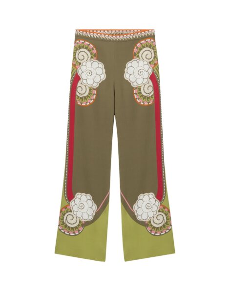 La DoubleJ Stretch Pants in Ambrosia Placée Green - Pants - Milanese Maximalist Fashion at Luxury Shoes 