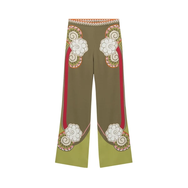 La DoubleJ Stretch Pants in Ambrosia Placée Green - Pants - Milanese Maximalist Fashion at Luxury Shoes 
