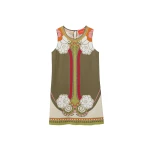 La DoubleJ Stretch Tunic in Ambrosia Placée Green - Dresses - Milanese Maximalist Fashion at Luxury Shoes 