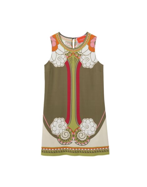 La DoubleJ Stretch Tunic in Ambrosia Placée Green - Dresses - Milanese Maximalist Fashion at Luxury Shoes 