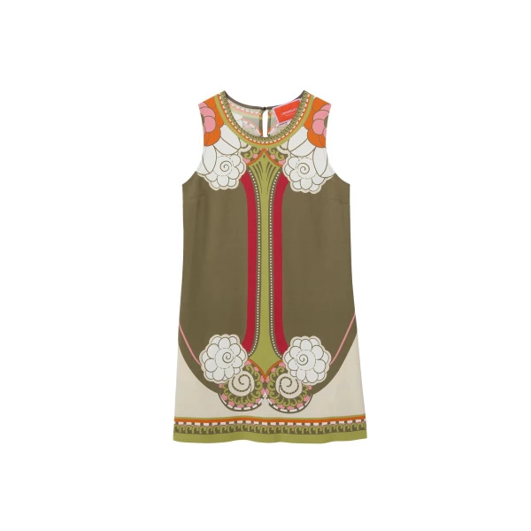 La DoubleJ Stretch Tunic in Ambrosia Placée Green - Dresses - Milanese Maximalist Fashion at Luxury Shoes 