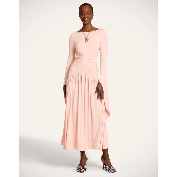La DoubleJ Sublime Dress in Solid Peach - Dresses - Milanese Maximalist Fashion at Luxury Shoes 