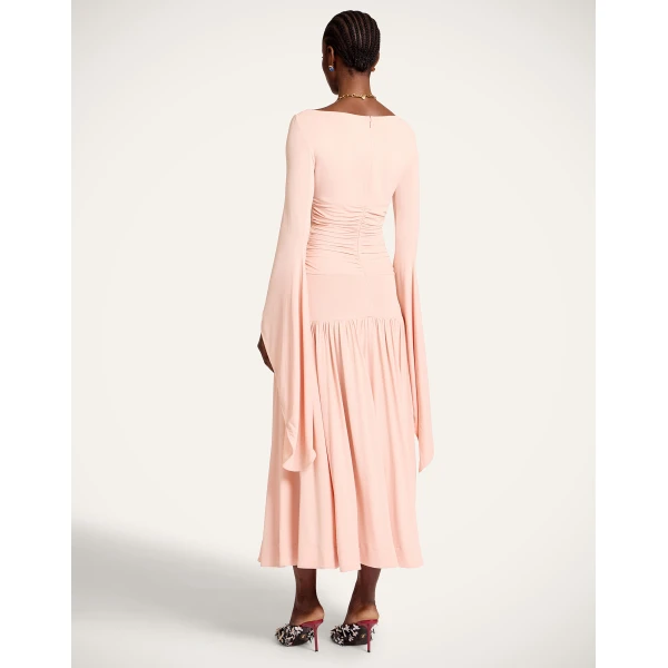 La DoubleJ Sublime Dress in Solid Peach - Dresses - Milanese Maximalist Fashion at Luxury Shoes 