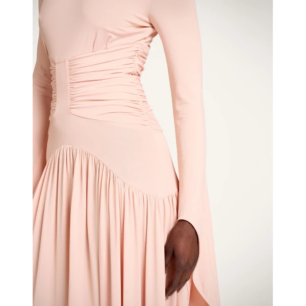 La DoubleJ Sublime Dress in Solid Peach - Dresses - Milanese Maximalist Fashion at Luxury Shoes 