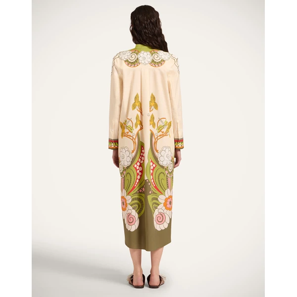 La DoubleJ Sundowner Tunic in Ambrosia Placée Ivory - Dresses - Milanese Maximalist Fashion at Luxury Shoes 