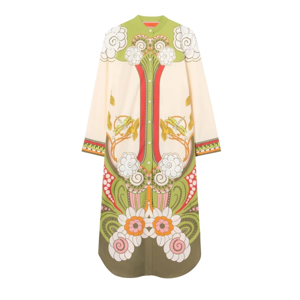La DoubleJ Sundowner Tunic in Ambrosia Placée Ivory - Dresses - Milanese Maximalist Fashion at Luxury Shoes 